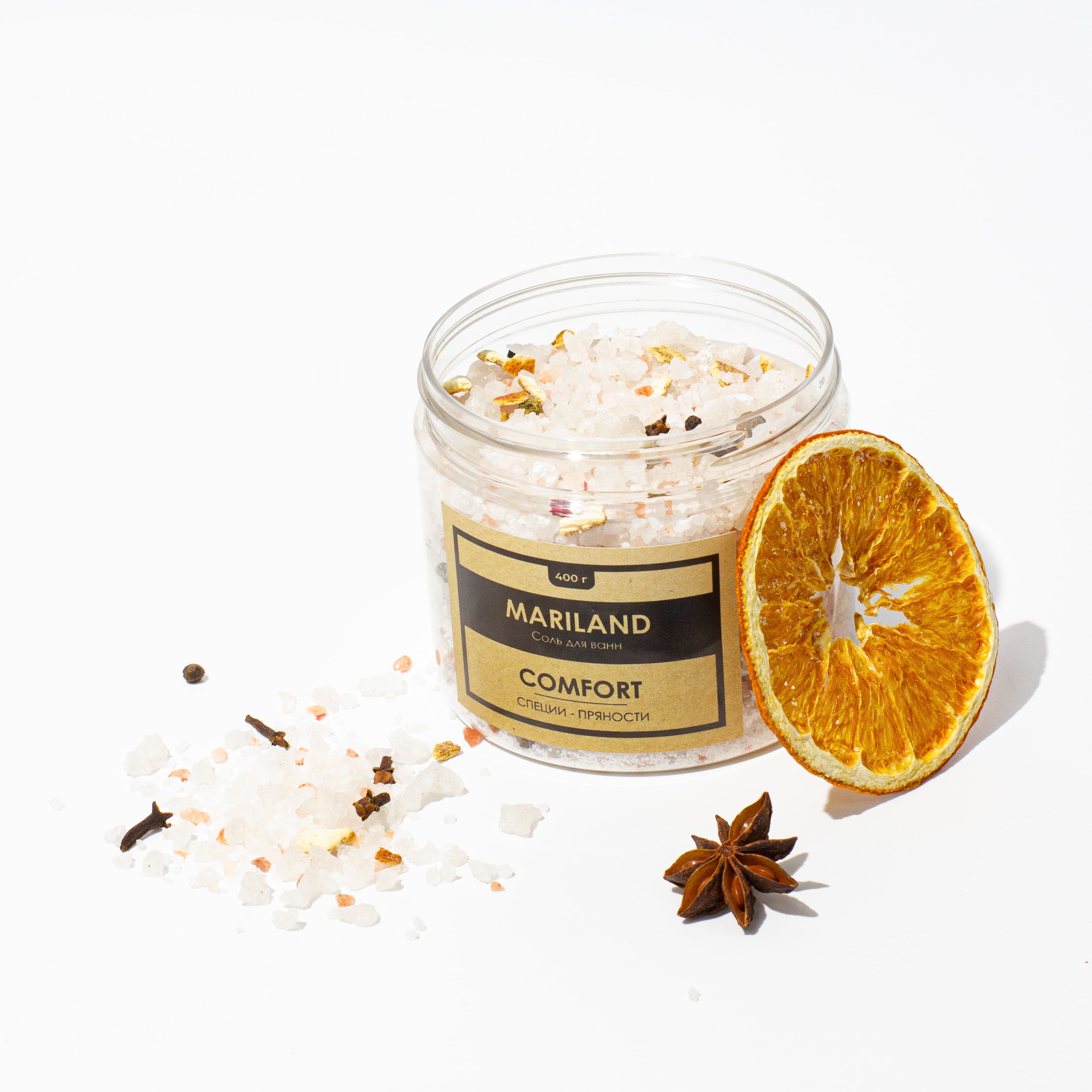 Расслабляющая соль для ванн со специями и пряностями | MARILAND Comfort Sea Salt 400 г