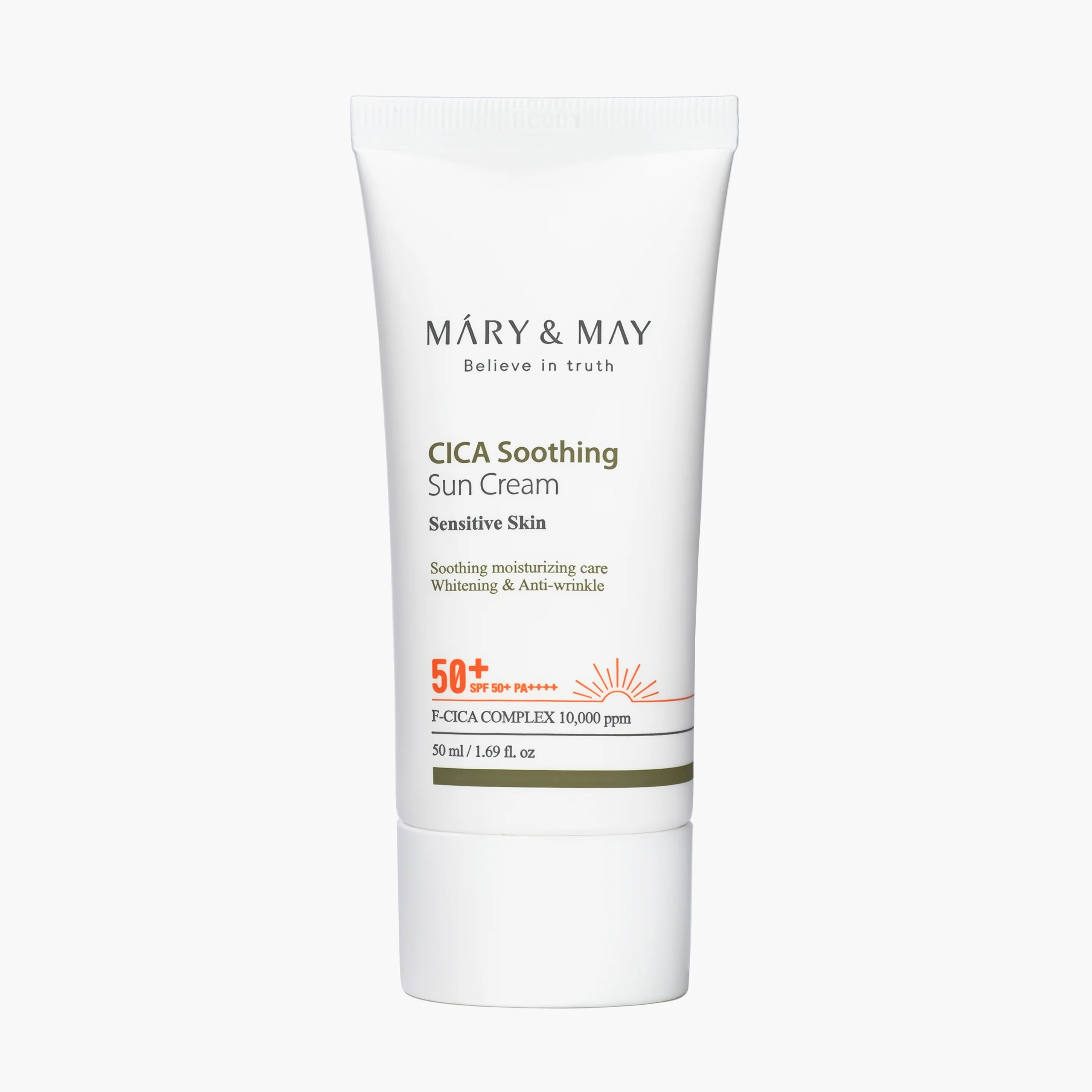 Крем солнцезащитный увлажняющий | Mary&May Cica Soothing Sun Cream SPF50+ PA++++ 50ml