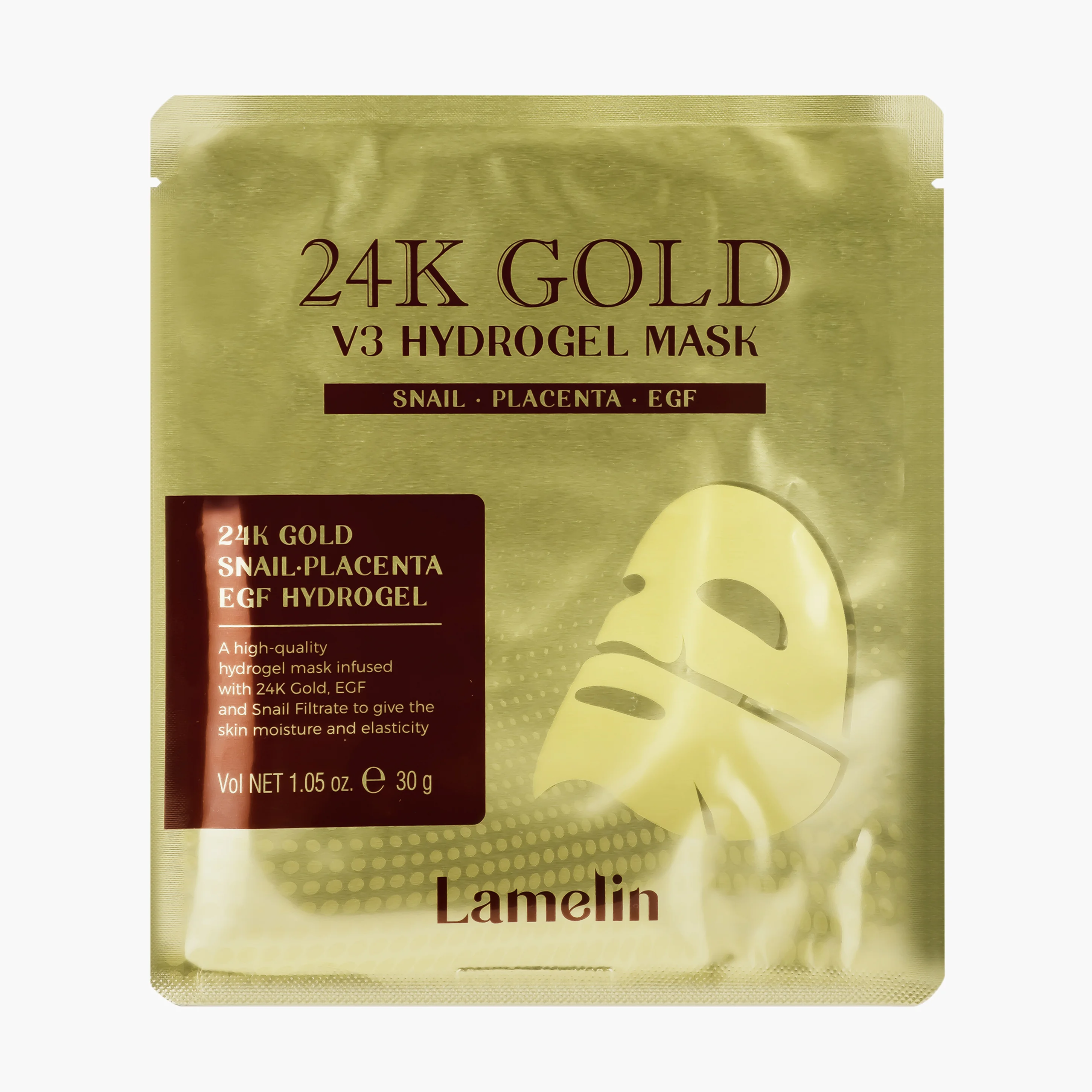 Маска гидрогелевая с экстрактом золота | Lamelin 24K Gold V3 Hydrogel Mask 30g