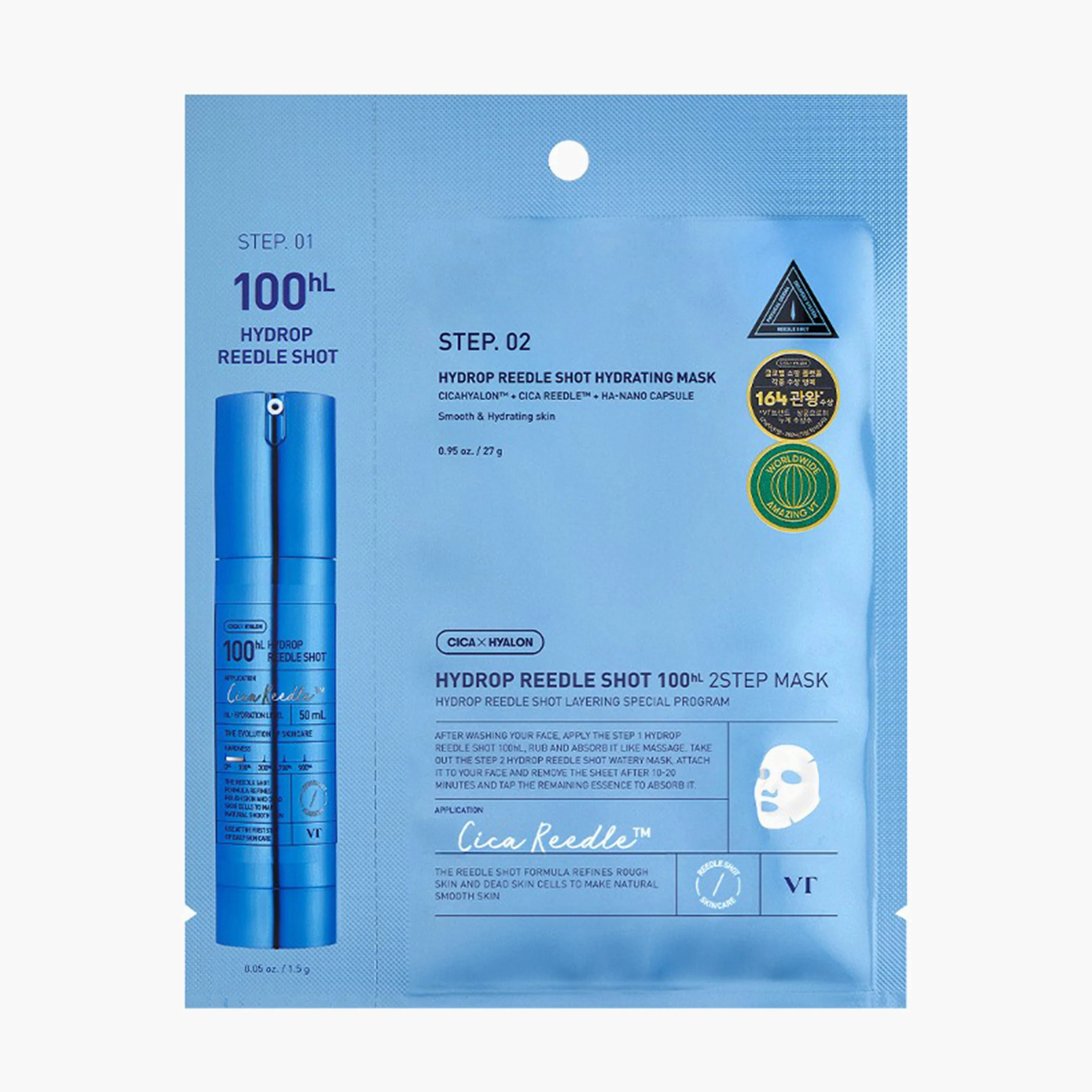 Маска двухступенчатая для увлажнения | VT Cosmetics Hydrop Reedle Shot 100hl 2 Step mask 28.5g